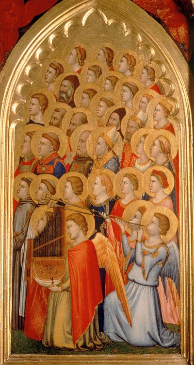 Angels from the Coronation of the Virgin Polyptych (far right panel) by Ambrogio Bondone Giotto